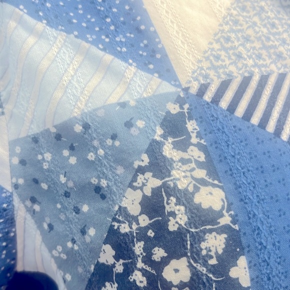 A N A - ❤️ Blue and White Patchwork Shirt - Picture 3 of 7